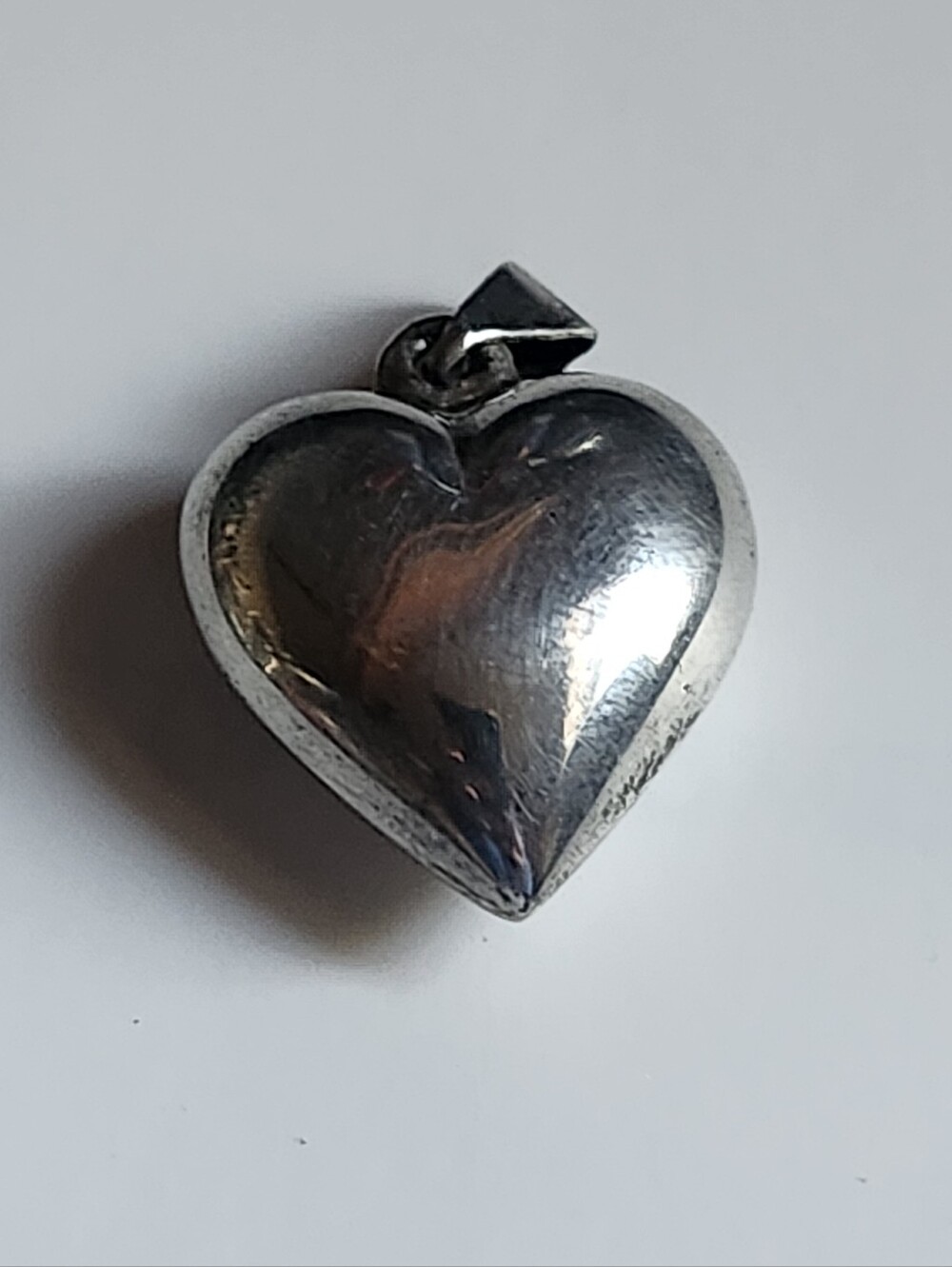 Sterling Silver Puffy Heart Pendant Charm